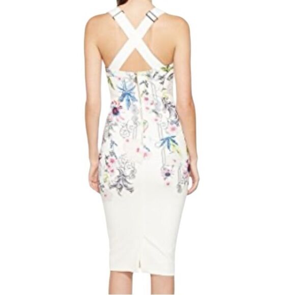 Ted Baker Scarlin Passion Flower Floral Midi Dress Size 4 US Size 12 📦 - Picture 2 of 16